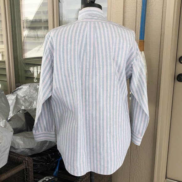 POLO Ralph Lauren Vintage Men's Green Striped OCBD - Size 16/34 - Picture 6 of 11